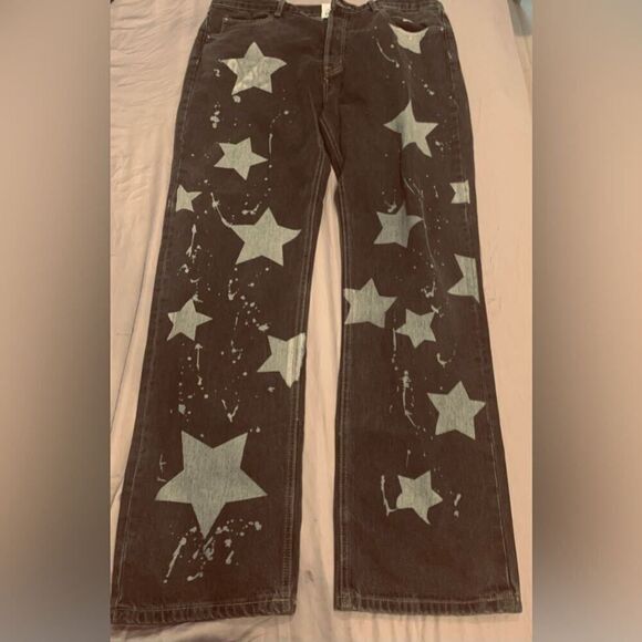 Mmnl Star Boy Jeans - Straight Leg - Size 36 Waist - Silver and Black - Picture 1 of 7